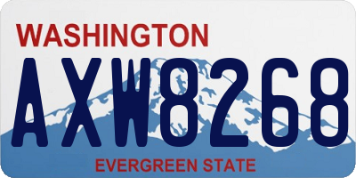 WA license plate AXW8268