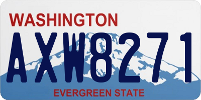 WA license plate AXW8271