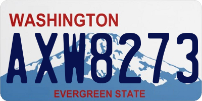 WA license plate AXW8273