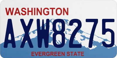 WA license plate AXW8275