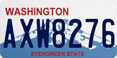 WA license plate AXW8276