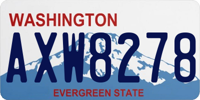 WA license plate AXW8278