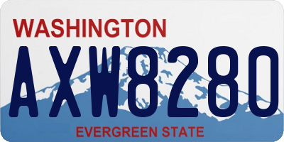 WA license plate AXW8280