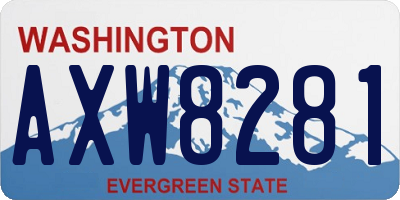 WA license plate AXW8281