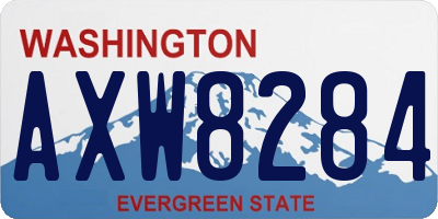 WA license plate AXW8284