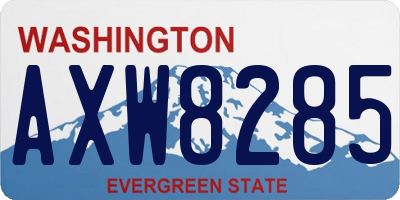 WA license plate AXW8285
