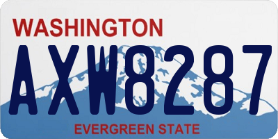WA license plate AXW8287