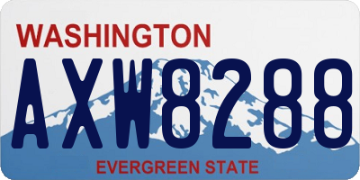 WA license plate AXW8288
