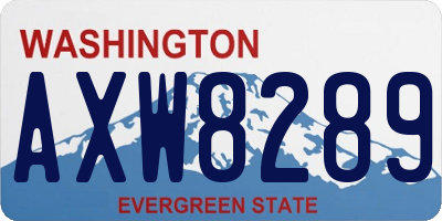 WA license plate AXW8289
