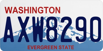 WA license plate AXW8290