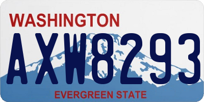 WA license plate AXW8293