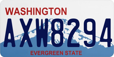 WA license plate AXW8294