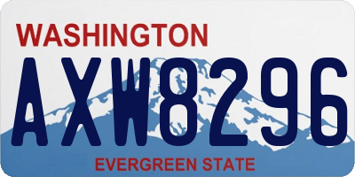 WA license plate AXW8296