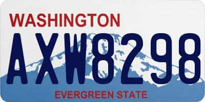 WA license plate AXW8298
