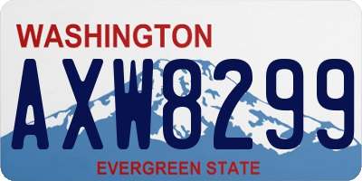 WA license plate AXW8299