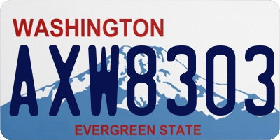 WA license plate AXW8303