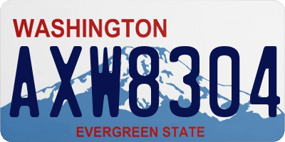 WA license plate AXW8304