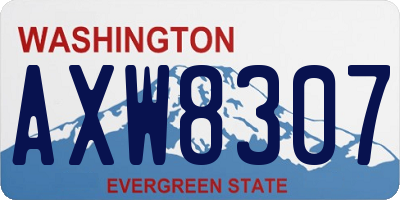 WA license plate AXW8307