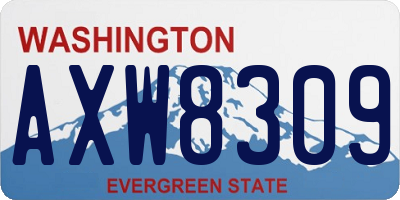 WA license plate AXW8309