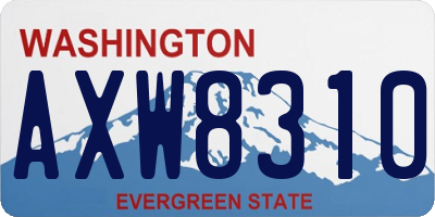 WA license plate AXW8310