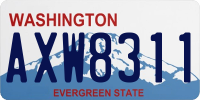 WA license plate AXW8311