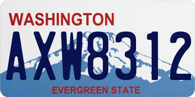 WA license plate AXW8312