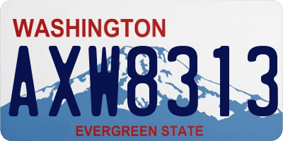 WA license plate AXW8313