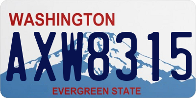 WA license plate AXW8315