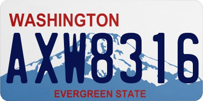 WA license plate AXW8316