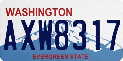 WA license plate AXW8317
