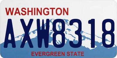 WA license plate AXW8318