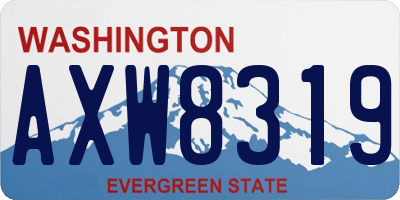 WA license plate AXW8319