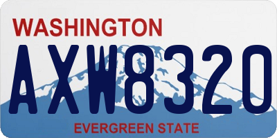 WA license plate AXW8320