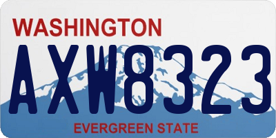 WA license plate AXW8323