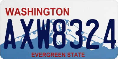 WA license plate AXW8324