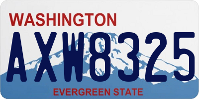 WA license plate AXW8325