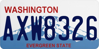 WA license plate AXW8326
