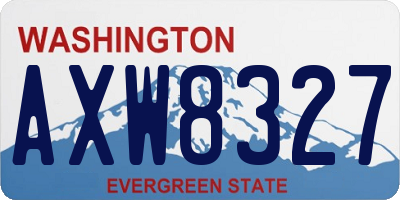 WA license plate AXW8327