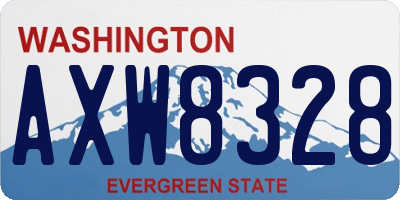 WA license plate AXW8328
