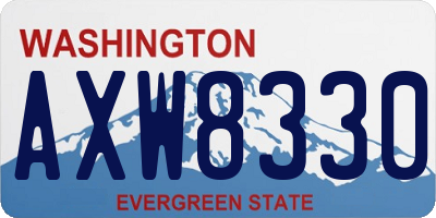 WA license plate AXW8330