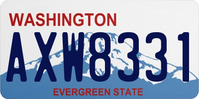 WA license plate AXW8331