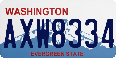 WA license plate AXW8334