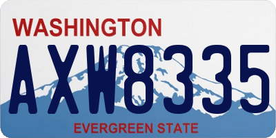 WA license plate AXW8335