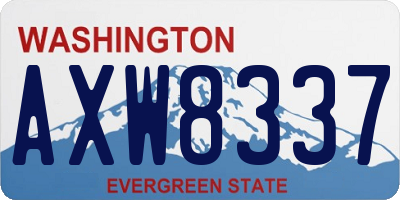 WA license plate AXW8337