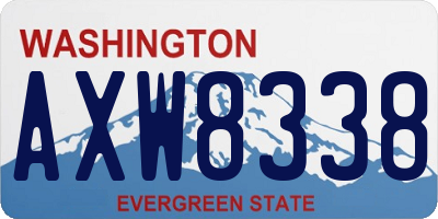 WA license plate AXW8338
