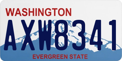 WA license plate AXW8341