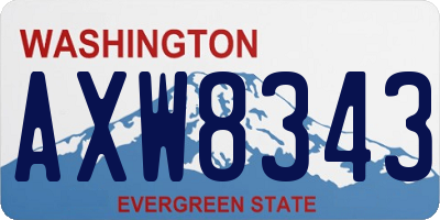 WA license plate AXW8343