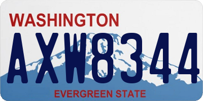 WA license plate AXW8344