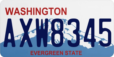 WA license plate AXW8345