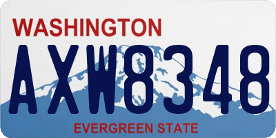 WA license plate AXW8348